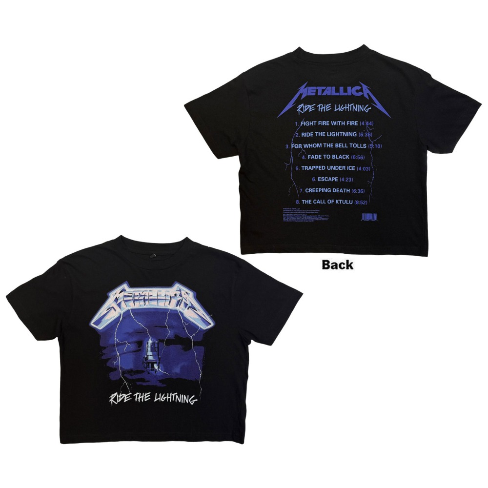Metallica - Ride The Lightning Crop top - Zwart